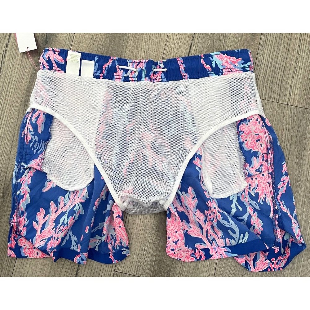 Lilly Pulitzer Men’s Capri Swim Trunks Borealis Blue Swim On Over MED or LG  $98 - Picture 7 of 11